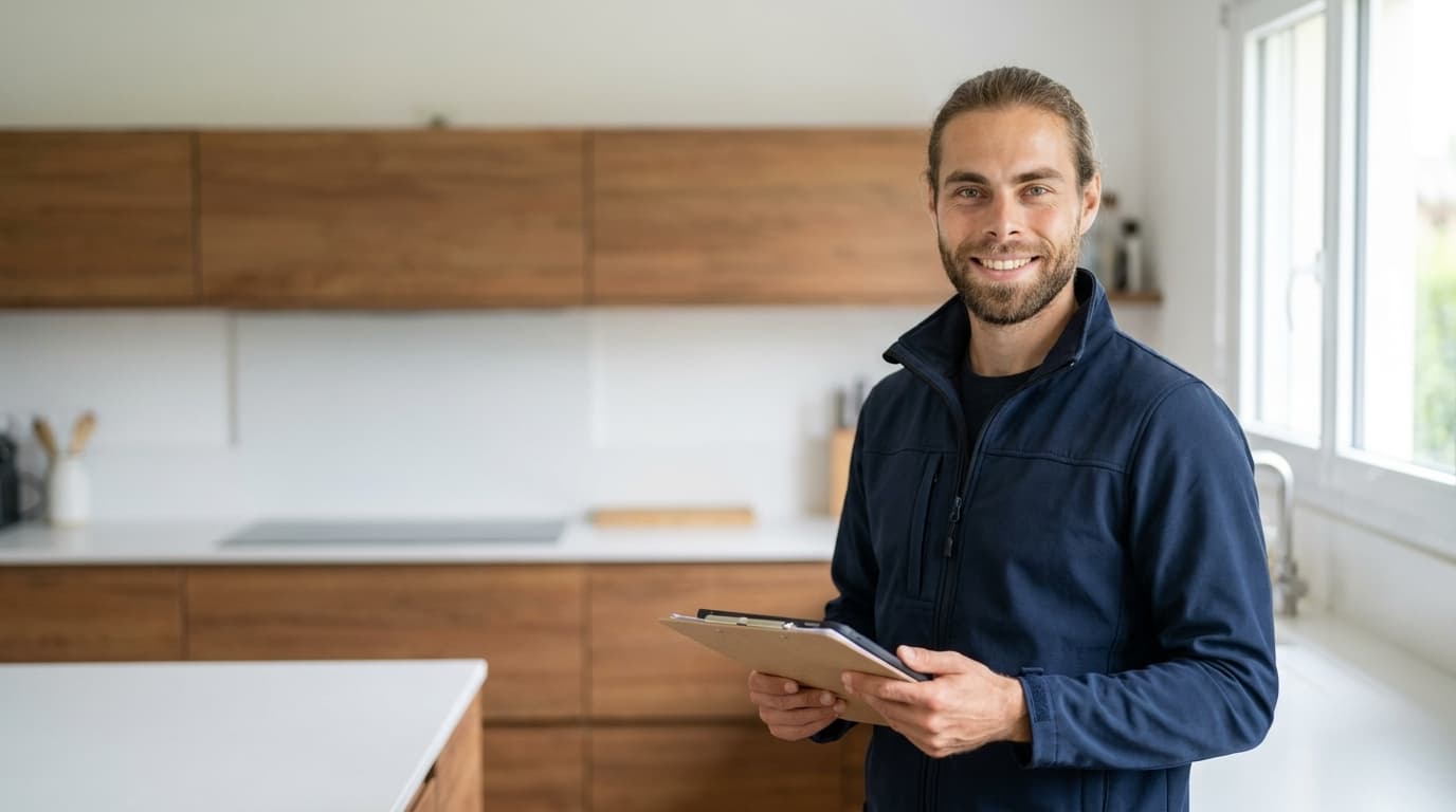 Anthony ACHER, artisan plombier chauffagiste, chez un client